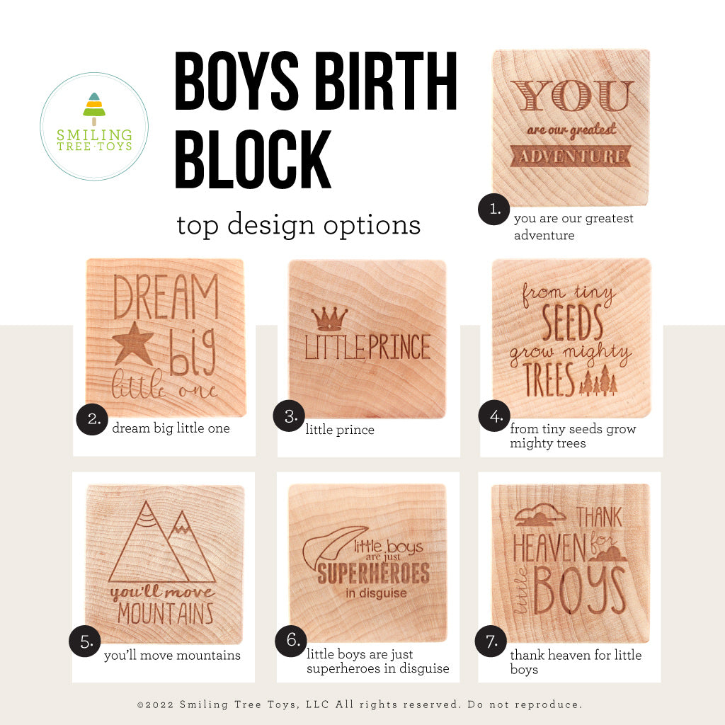 Personalized Wooden Baby Boy Birth Keepsake Block - Custom Name, Date & Weight - Perfect for Newborn Gifts, Nursery Decor & 1st Birthday Presents