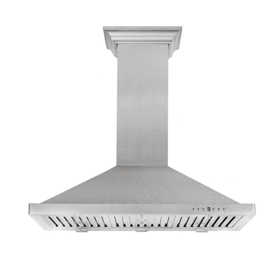 ZLINE 30-inch Satin Stainless Steel Gas Rangetop with Convertible Range Hood - Professional Kitchen Package for Home Chefs | Perfect for Modern Kitchens, Open Concept Homes & Gourmet Cooking