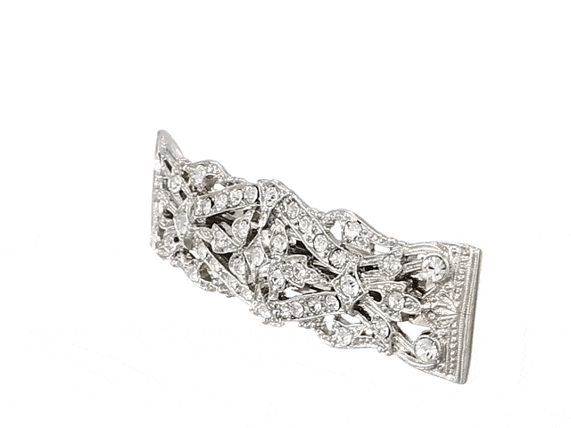 Opulent Multi Crystal Clear Barrette Hair Clip for Bridal & Wedding Hairstyles - 1928 Bridal Essentials Collection - Perfect for Brides, Bridesmaids & Formal Events