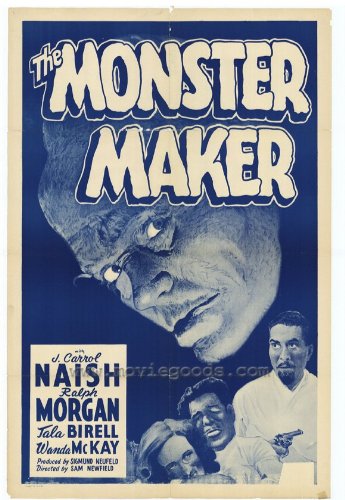 Vintage The Monster Maker Movie Poster (27x40 Inches - 69x102cm) 1944 Classic Horror Film - Perfect for Home Theater Decor, Cinema Room & Collector's Display