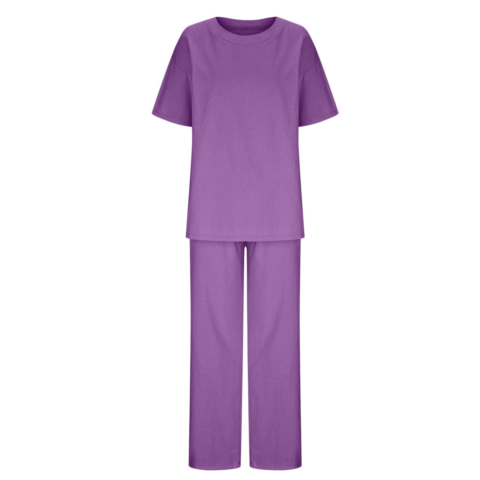 Women's Lounge Wear Sets - 100% Cotton Linen Jogging Suits & Wide Leg Pants | Casual Comfort Outfits for Home, Yoga & Relaxation | Gift Ready 5-Piece Set