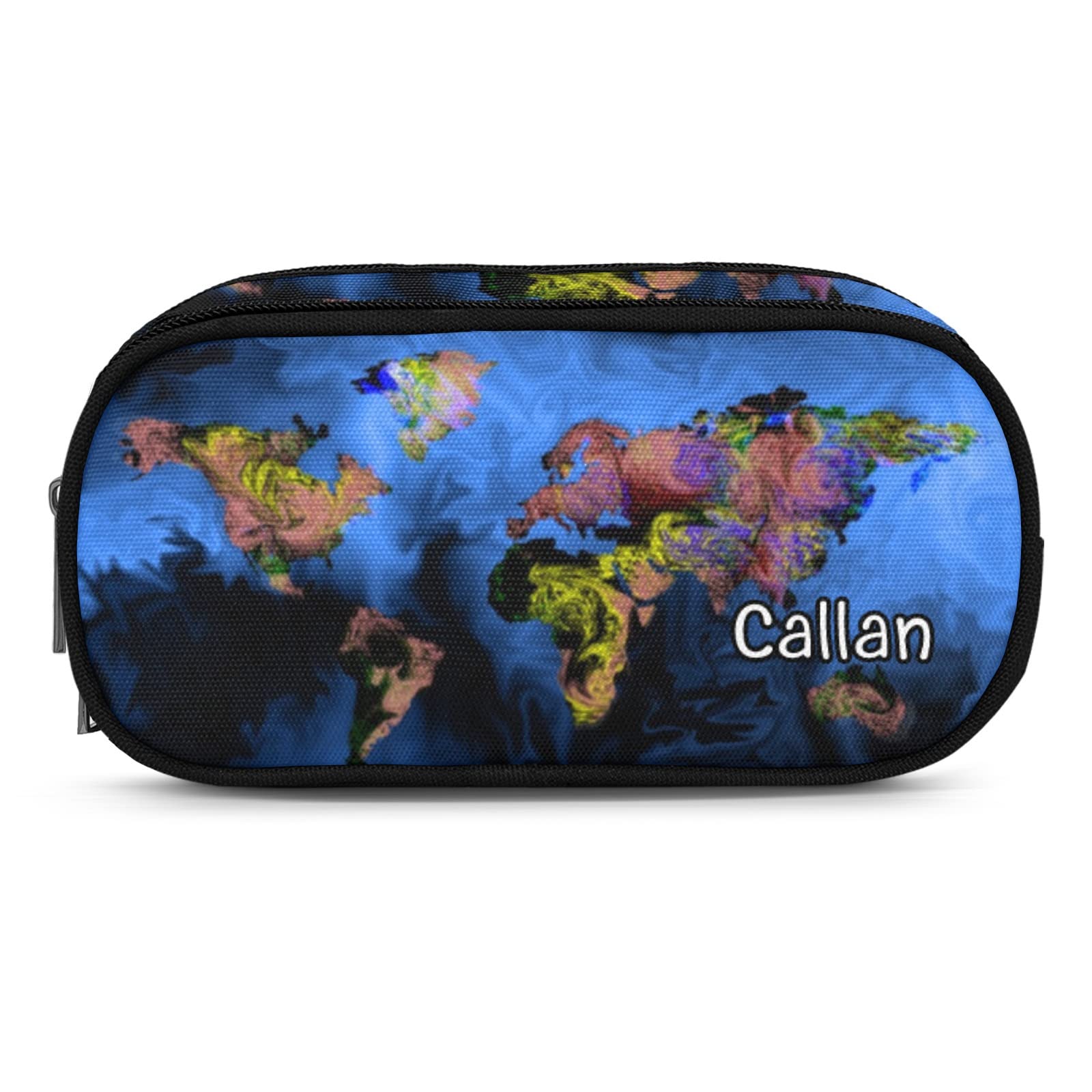 Custom World Map Pencil Case for Students - School & Travel Use