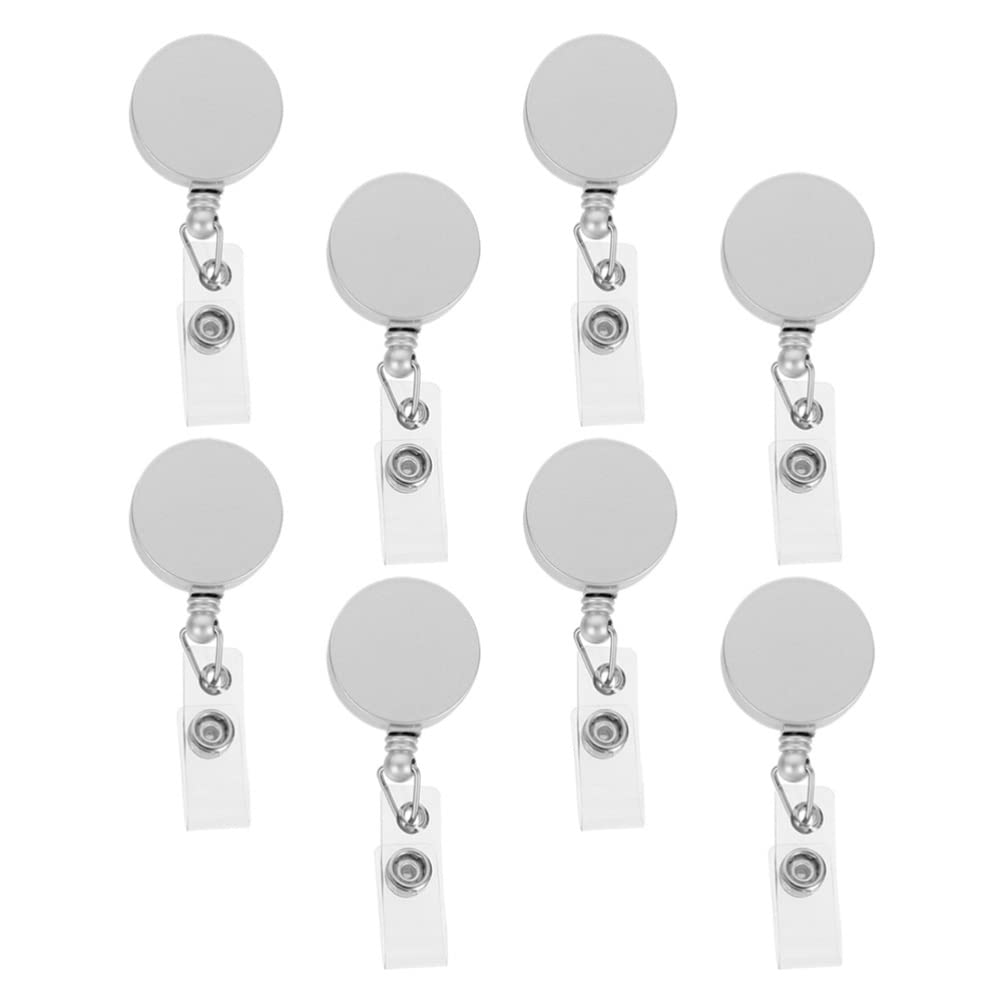 Operitacx 8-Pack Retractable ID Badge Holders with Reel Clips - Durable Name Tag & Keychain Holder for School, Office, Events - Perfect for Employee IDs, Security Badges, and Party Bag Stuffers