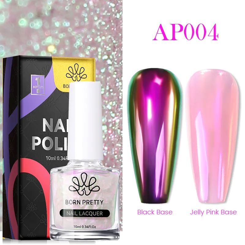 Born Pretty Chrome Aurora Nail Polish - Metallic Holographic Nail Lacquer for Manicure & Pedicure | Perfect for Parties, Weddings, and Special Occasions