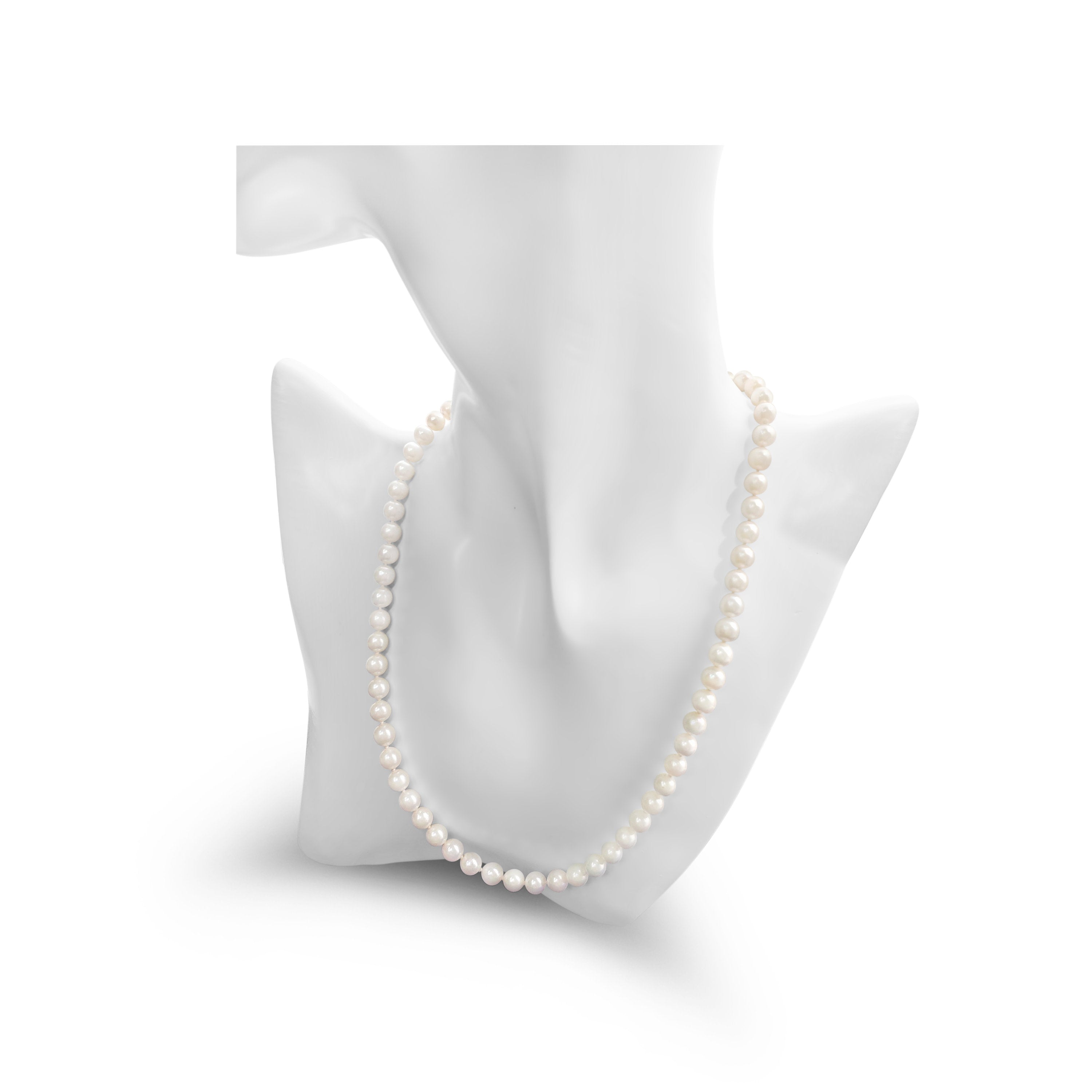 18-20 Inch Cultured Pearl Necklace for Women - Elegant White Freshwater Pearls Jewelry Gift for Brides, Weddings & Special Occasions