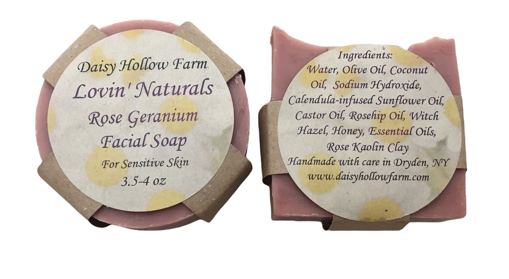 Organic Rose Geranium Facial Soap for Acne-Prone & Sensitive Skin - Natural Cleansing Bar for Daily Face Wash & Skincare Routine
