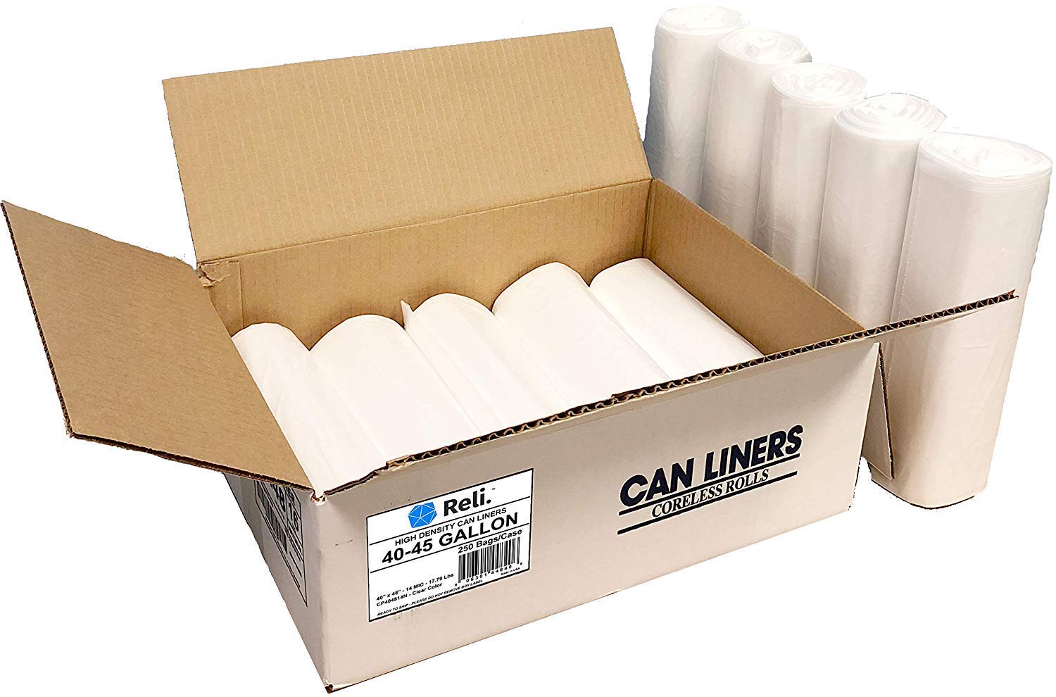 13 Gallon Trash Bags (1000 Count) & 40-45 Gallon Heavy Duty Trash Bags (250 Count) - Extra Large Garbage Bags for Kitchen, Office, and Outdoor Use