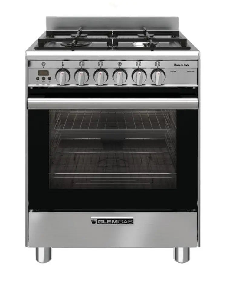 Glem GB664GE 60cm Stainless Steel Dual Fuel Cooker - 5 Burner Gas & Electric Range for Professional Home Cooking | Perfect for Kitchens, Restaurants & Outdoor Catering