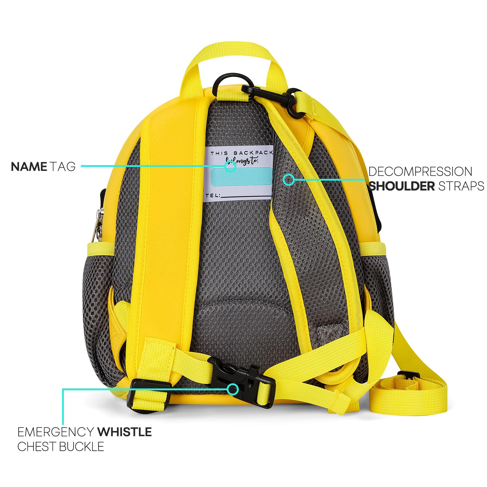 Mibasies Toddler Backpack with Leash for Boys & Girls Ages 1-3 - 9 Inch Mini Kids Travel Backpack for Car Rides, Airplane Trips & Outdoor Adventures