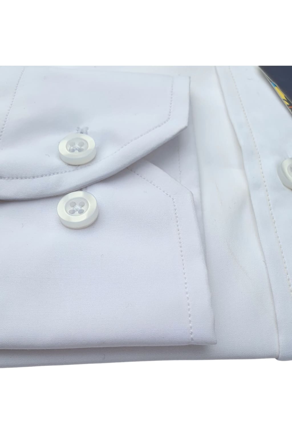 Barucci Men's White Slim Fit Cotton Dress Shirt with Single Cuff - Perfect for Business Casual & Formal Office Wear