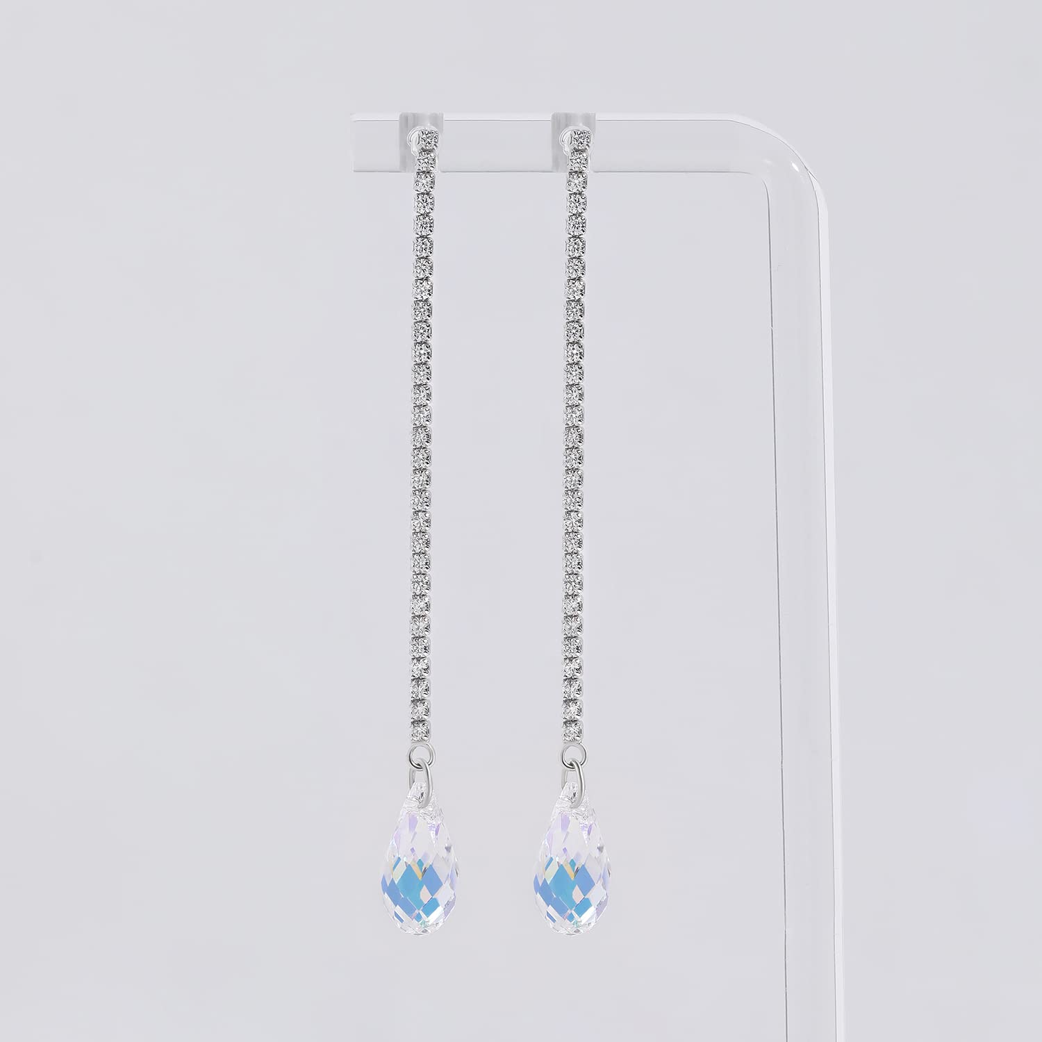 Meissa Teardrop Dangle Earrings for Women - Elegant Silver Statement Jewelry for Prom, Wedding & Bridal Accessories | Perfect for Evening Parties, Date Nights & Special Occasions