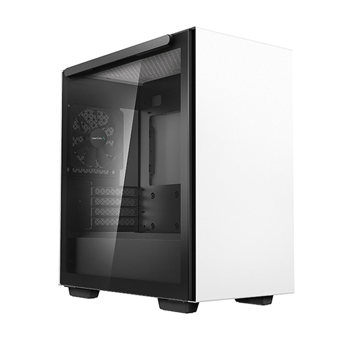 Deepcool MACUBE 110 mATX Mid Tower PC Case - Tempered Glass Side Panel, White - Perfect for Gaming & Home Office Setups