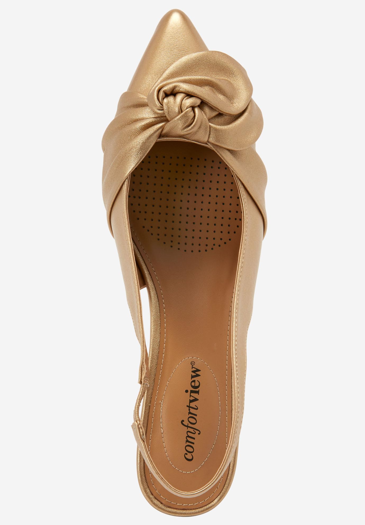 Comfortview Women's Wide Width The Tia Slingback Flat Shoes - Comfortable & Stylish for Work, Travel & Everyday Wear