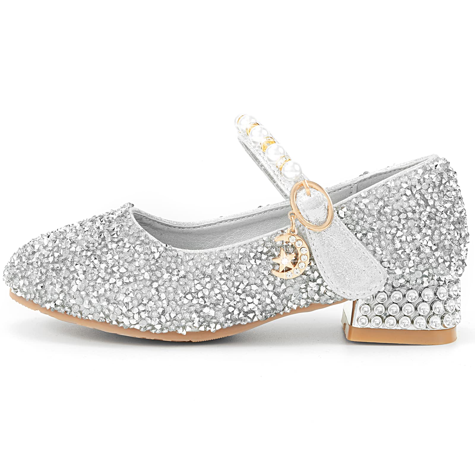 SYNPOS Toddler Girls Glitter Mary Jane Shoes for Party & Wedding