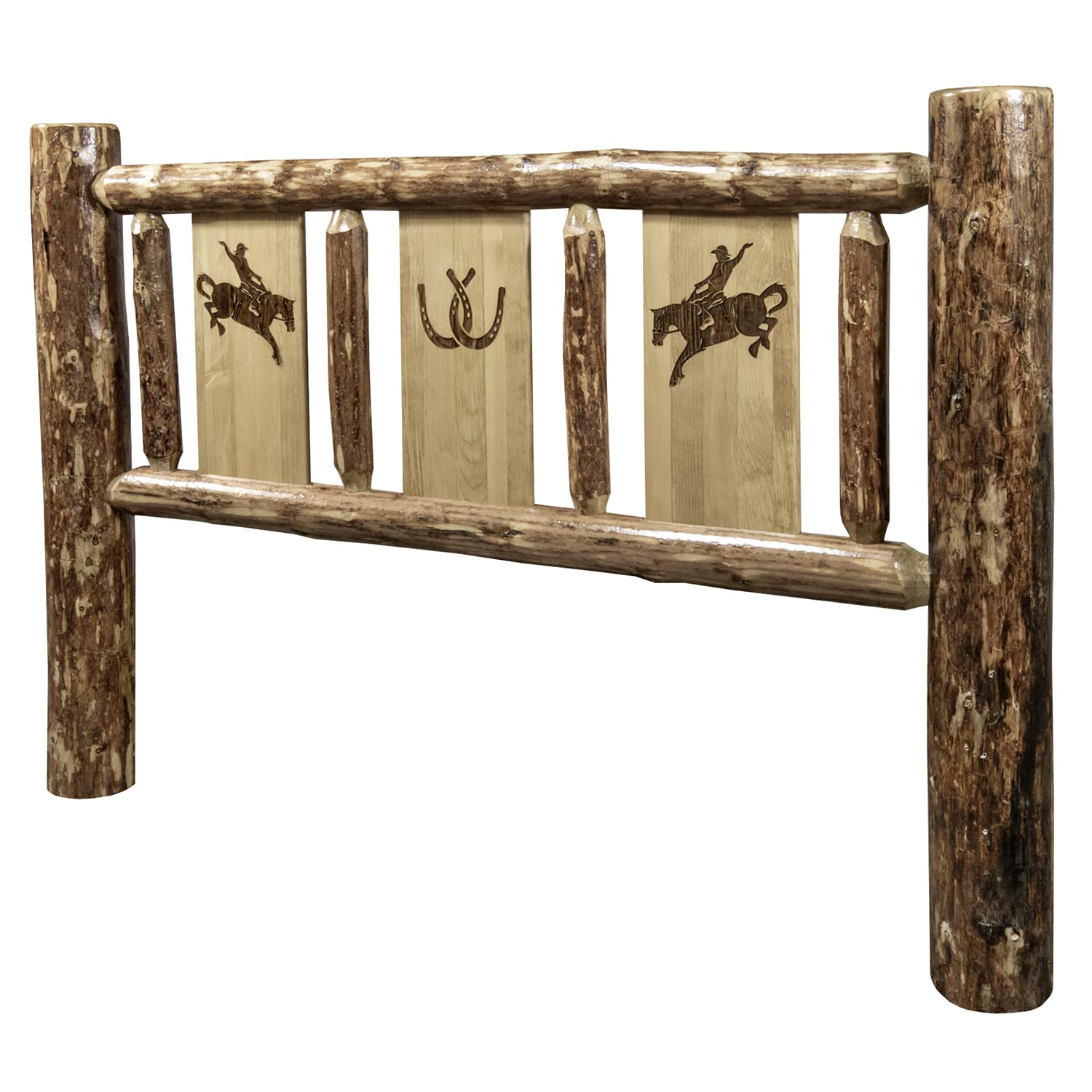 Montana Glacier Country Full Headboard - Stained & Lacquered Wood Bed Frame with Bronze Finish for Master Bedroom & Guest Room Decor