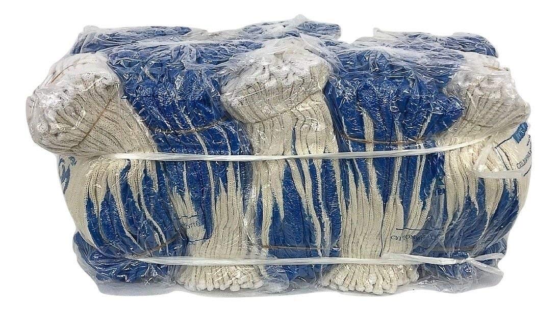 Economical String Knit Latex Dipped Palm Work Gloves - Nitrile Coated, One Size Fits All, Blue (100 Pairs) - Ideal for Gardening, Construction, and General Labor Tasks