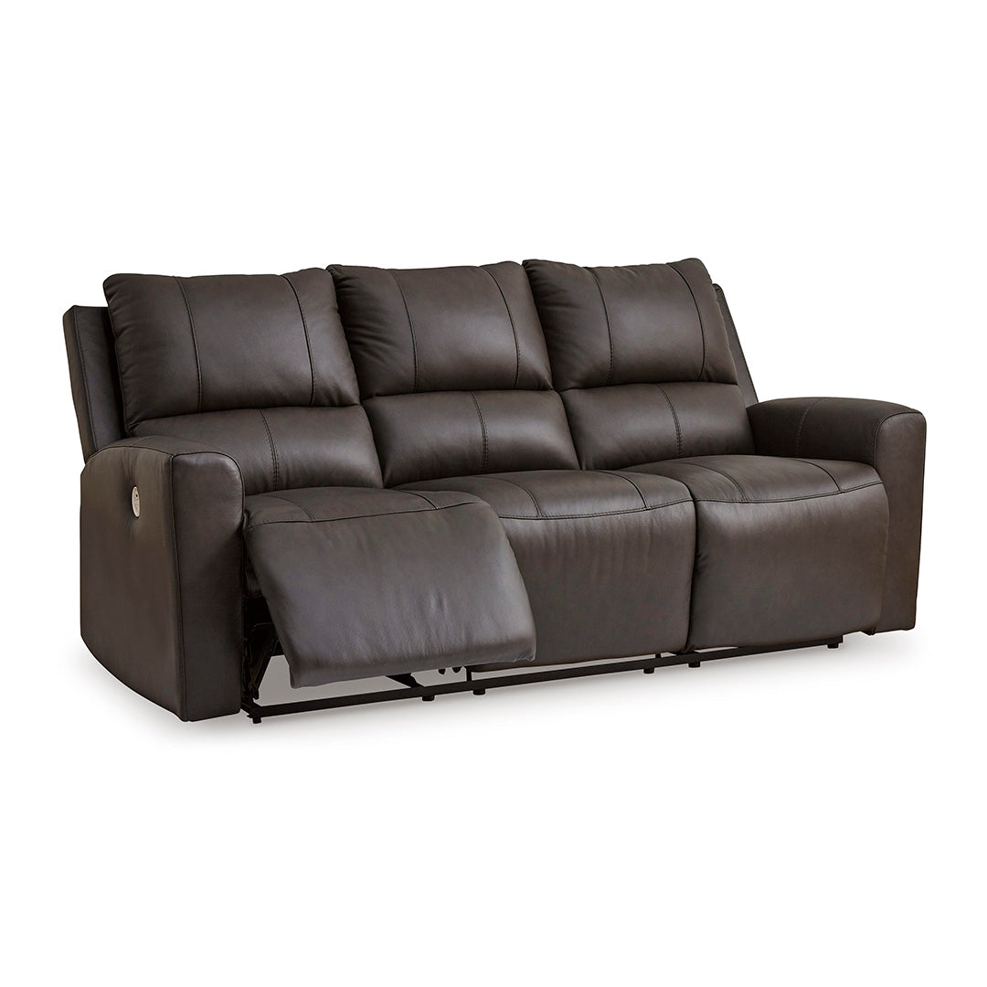 Boxmere Power Reclining Sofa with USB Charging - Modern Electric Recliner Couch for Living Room, Home Theater & Relaxation - Soft Faux Leather Sectional Sofa with Adjustable Headrest and Lumbar Support