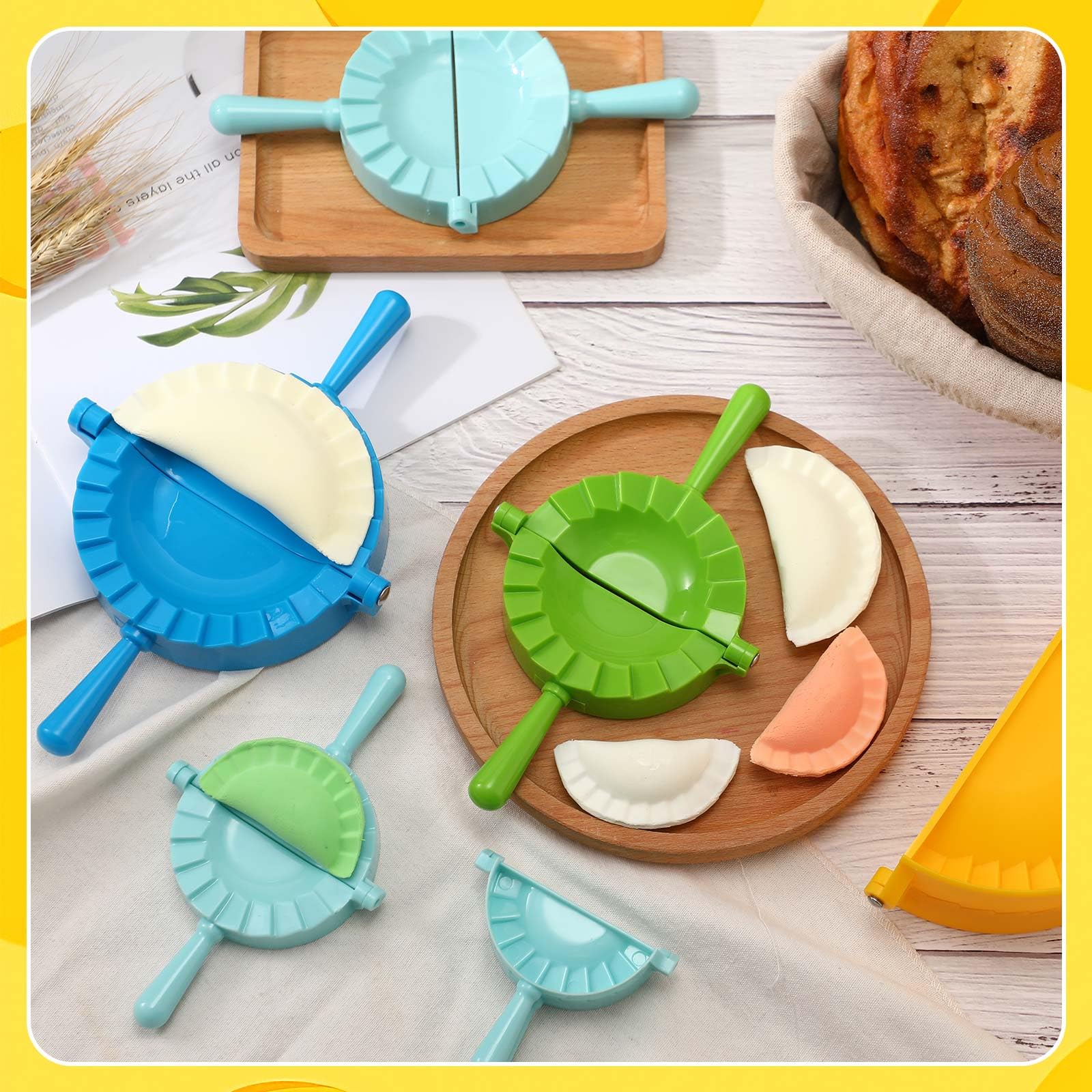 8-in-1 Plastic Dumpling Maker Kit - Multi-Size Empanada & Gyoza Press Mold Set for Homemade Dumplings, Wontons & Pastries - Perfect for Asian Cooking, Meal Prep & Family Fun