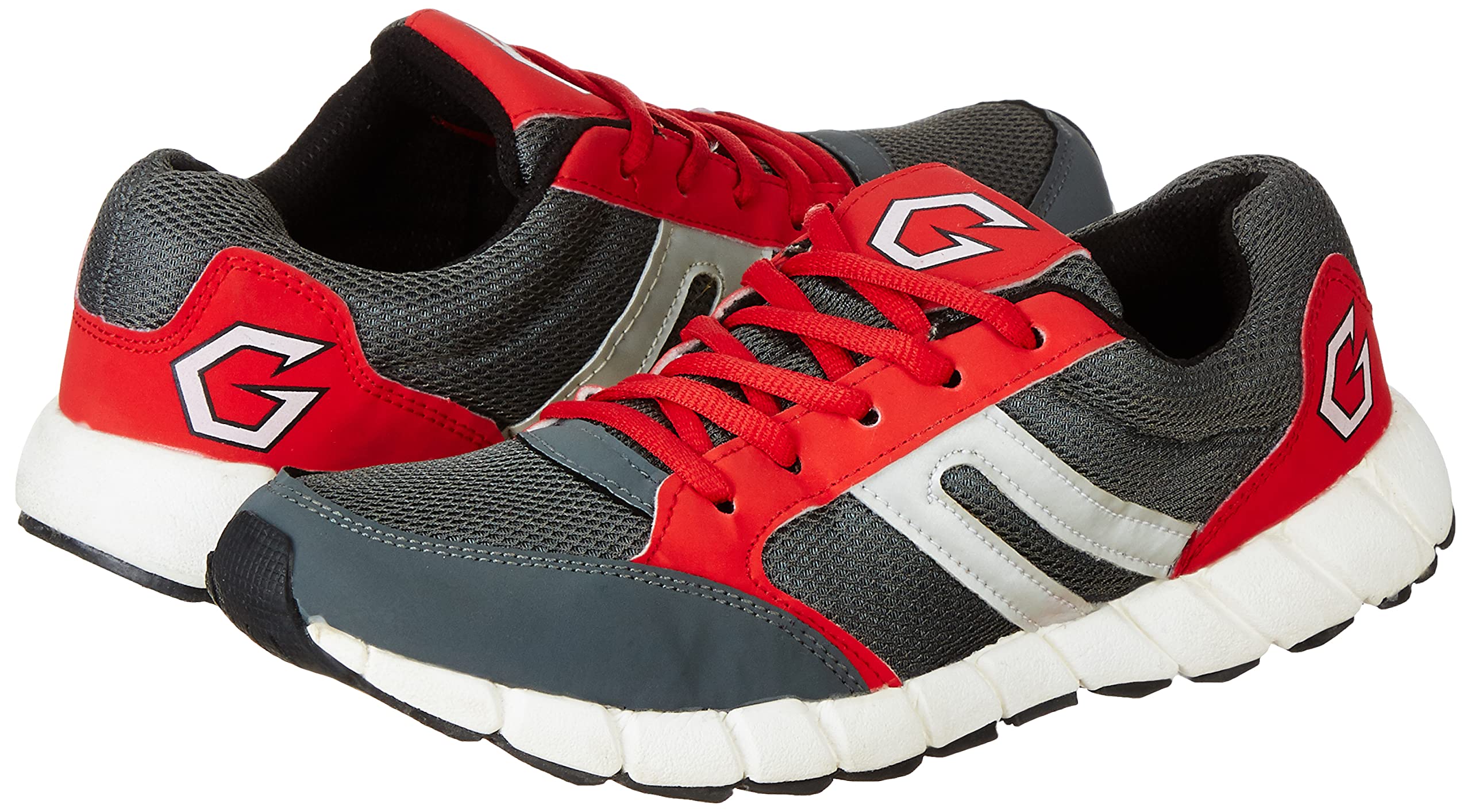 Charged Sports Bag by Adena Brown with Gowin Sports Training Shoes NX-2 in Grey/Red - Size 6 | Perfect for Gym, Running & Athletic Training