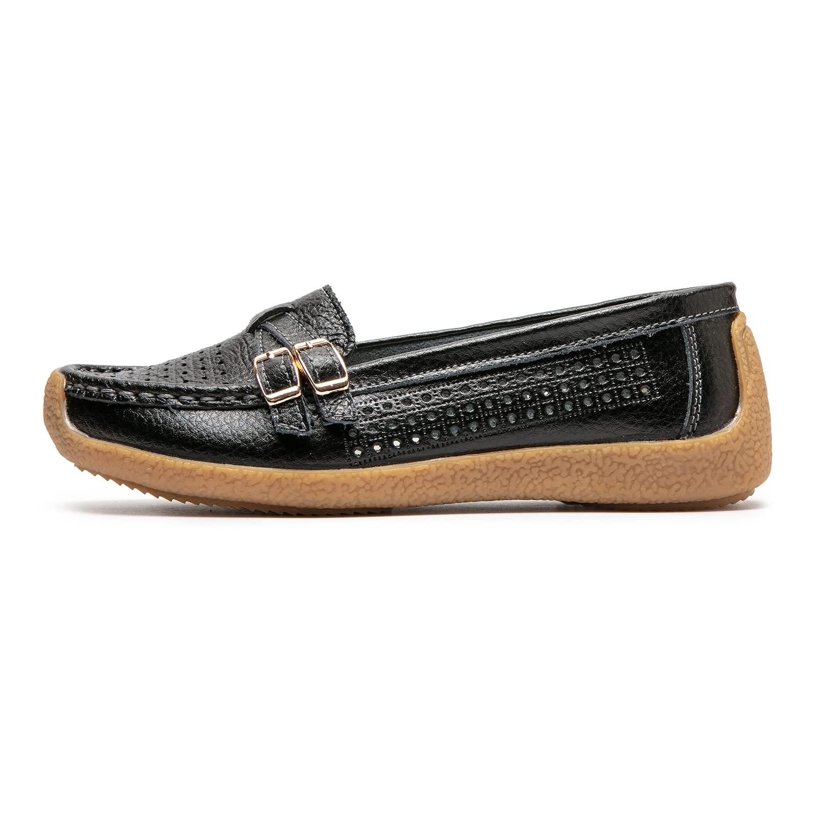 Women's Comfortable Leather Loafers - Casual Slip-On Driving Shoes with Anti-Collision Design, Soft Moccasins for Daily Walking | Perfect for Work, Travel & Outdoor Activities