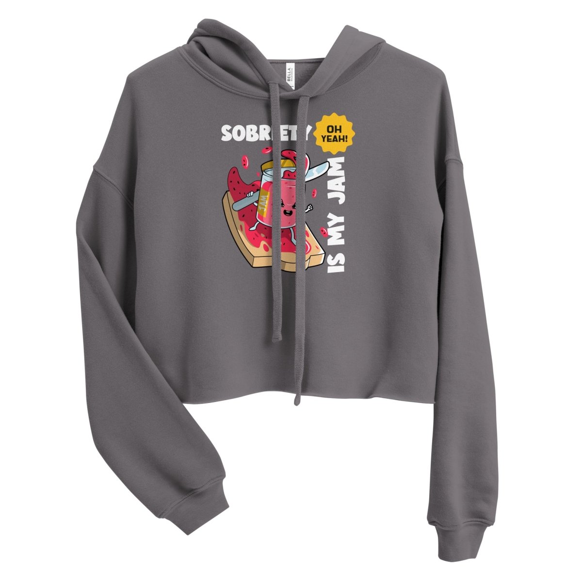 Jammin' to Sobriety Rhythm Crop Hoodie - Feel the Beat | Stylish Music-Inspired Pullover for Concerts & Recovery Support