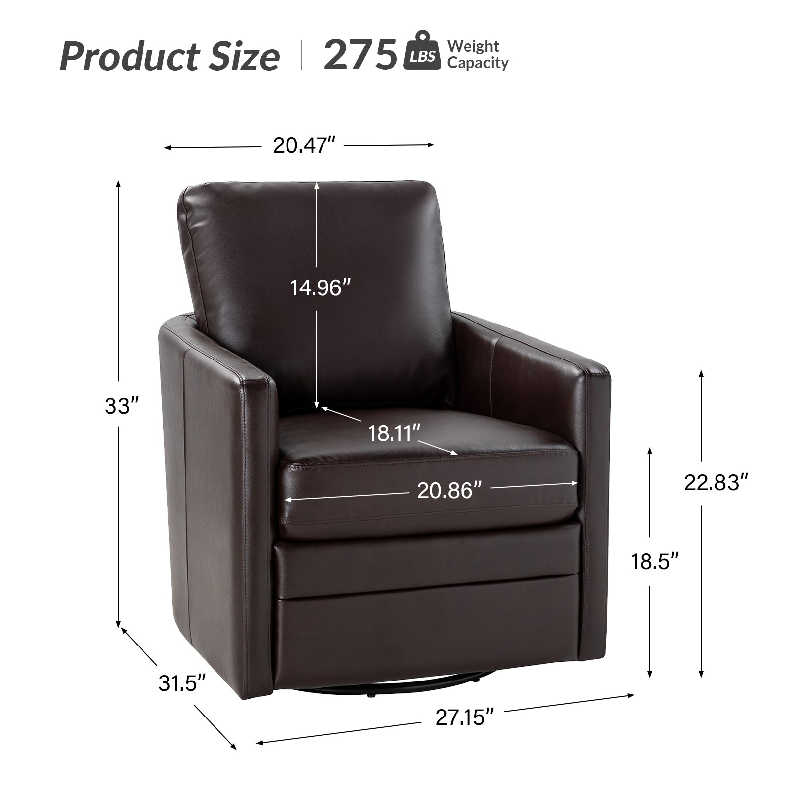 Aurora Swivel Chair - 360 Degree Rotating Modern Office Chair with Ergonomic Design for Home & Workspace Comfort