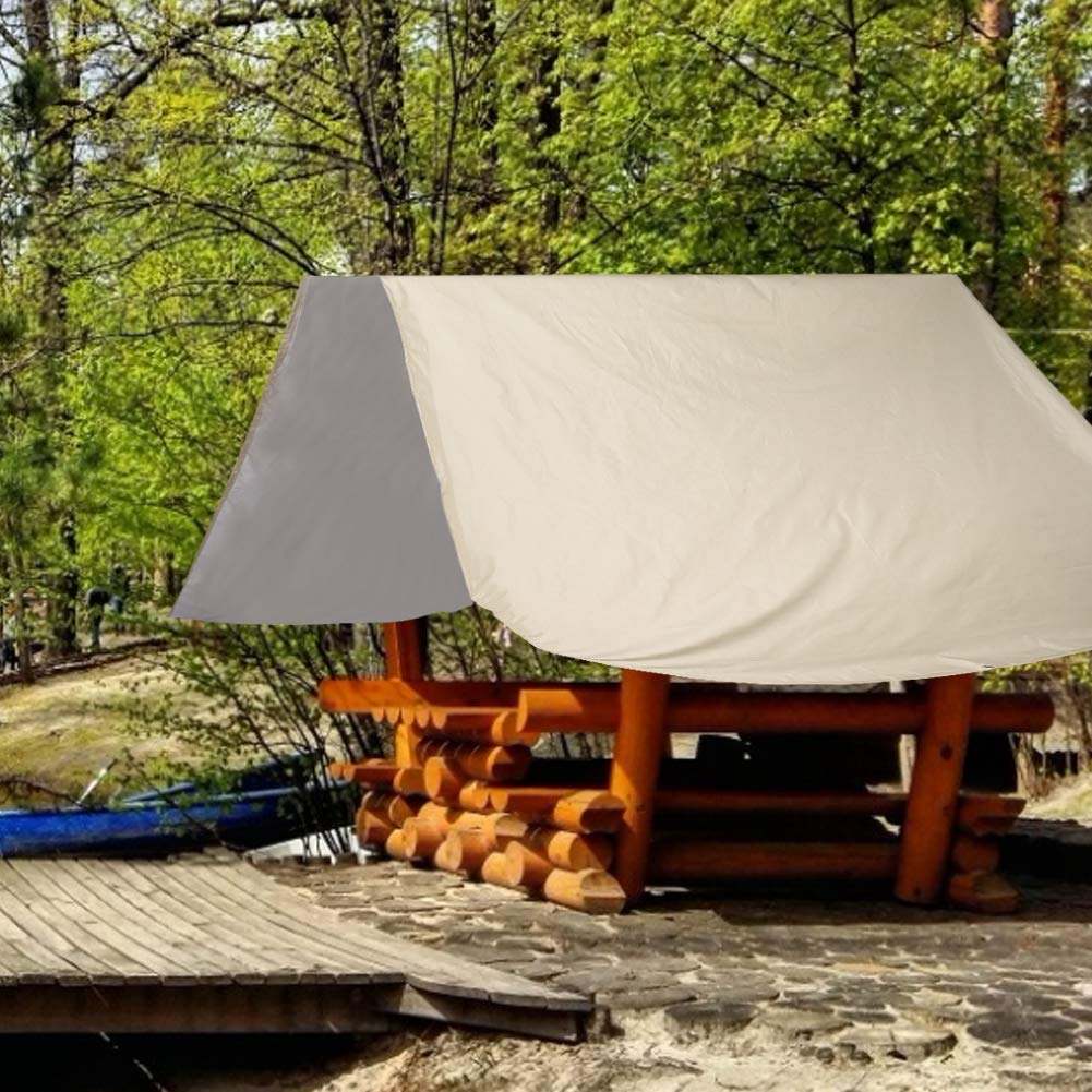 TOPINCN Outdoor Swing Cover - Waterproof Playground Roof Canopy & Sunshade Replacement Tarp for Kids Swing Sets, Patio, Garden (Beige) | Perfect for Backyard, Playground & Outdoor Furniture Protection