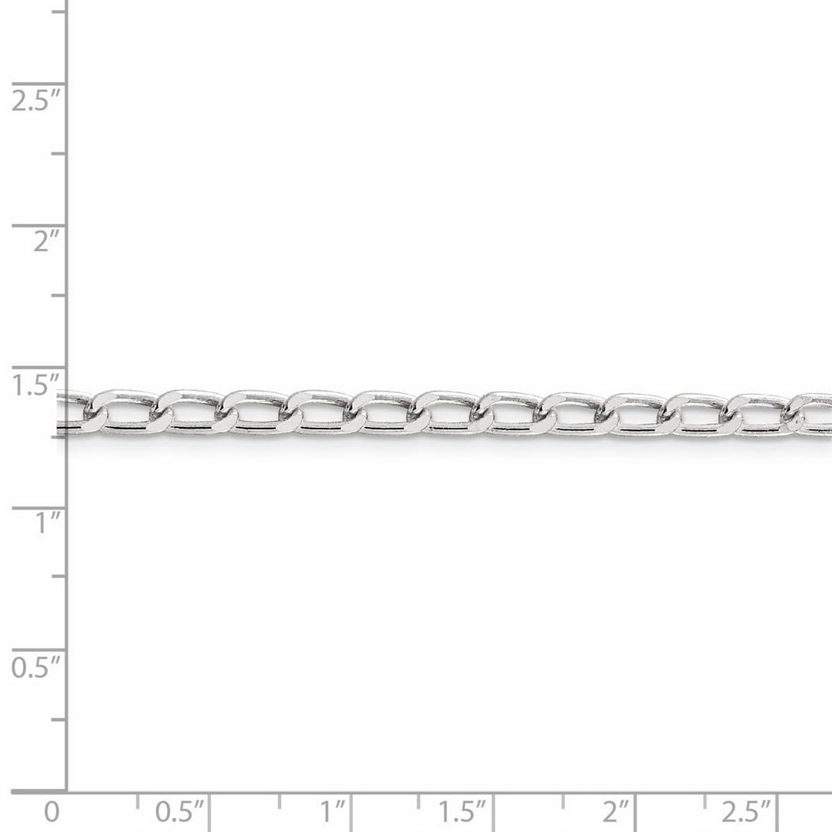 925 Sterling Silver Open Link Chain Necklace for Women & Men - Adjustable Length 16