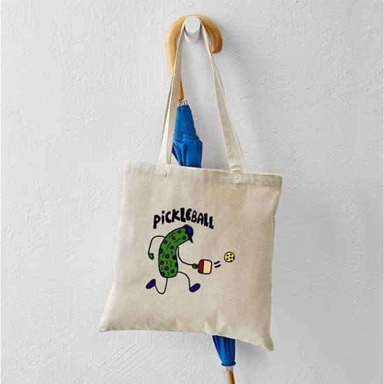 Pickleball Art Tote Bag - Natural Canvas Reusable Shopping Bag for Groceries, Beach & Sports | Eco-Friendly Gift for Pickleball Lovers