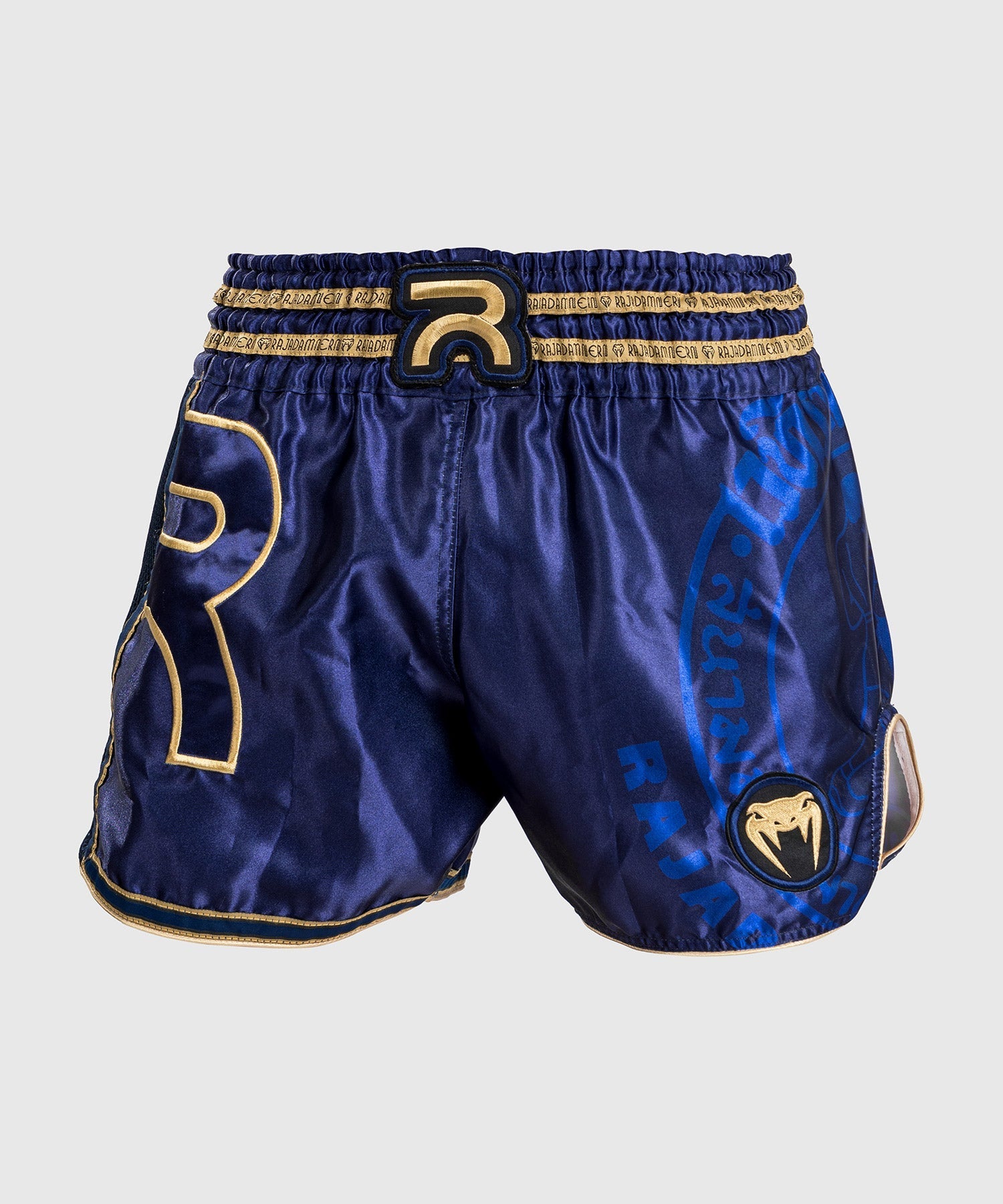 RAJADAMNERN x Venum Muay Thai Shorts - Navy Blue MMA & Kickboxing Training Shorts for Men | Perfect for Muay Thai, Boxing & Martial Arts Practice