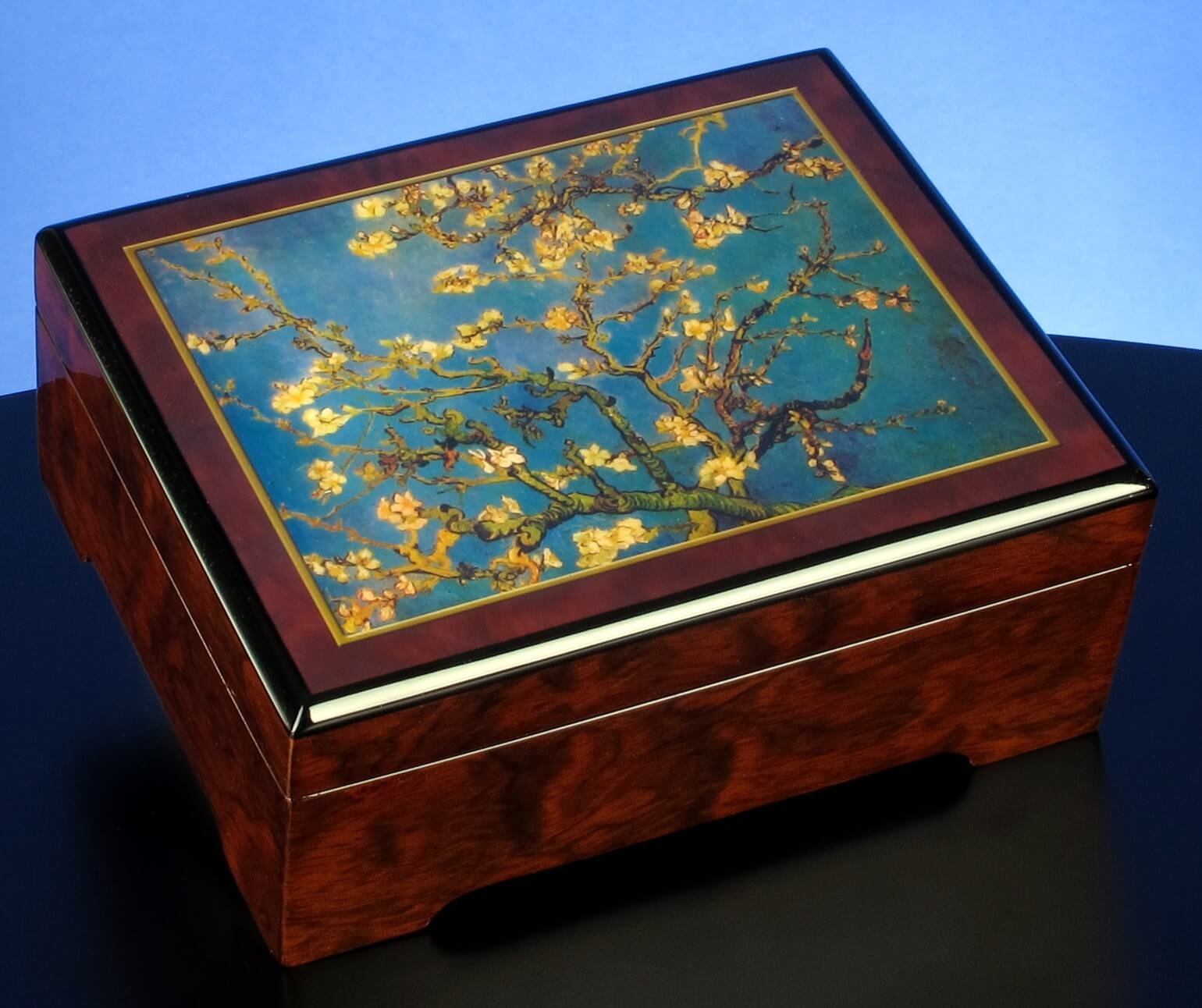Van Gogh Almond Blossom 1890 Musical Jewelry Box - San Francisco Music Box Company - Elegant Gift for Women, Music Plays When Opened - Perfect for Jewelry Storage, Birthday & Anniversary Gifts