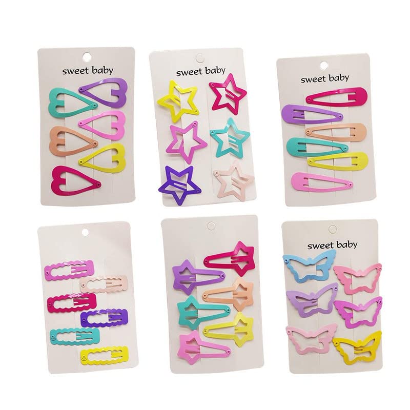 BELICIA 12-Pack Cute Butterfly Snap Hair Clips for Baby Girls & Toddlers - Soft Barrettes for Kids Hair Accessories - Perfect for Daily Wear, Parties & Photo Shoots
