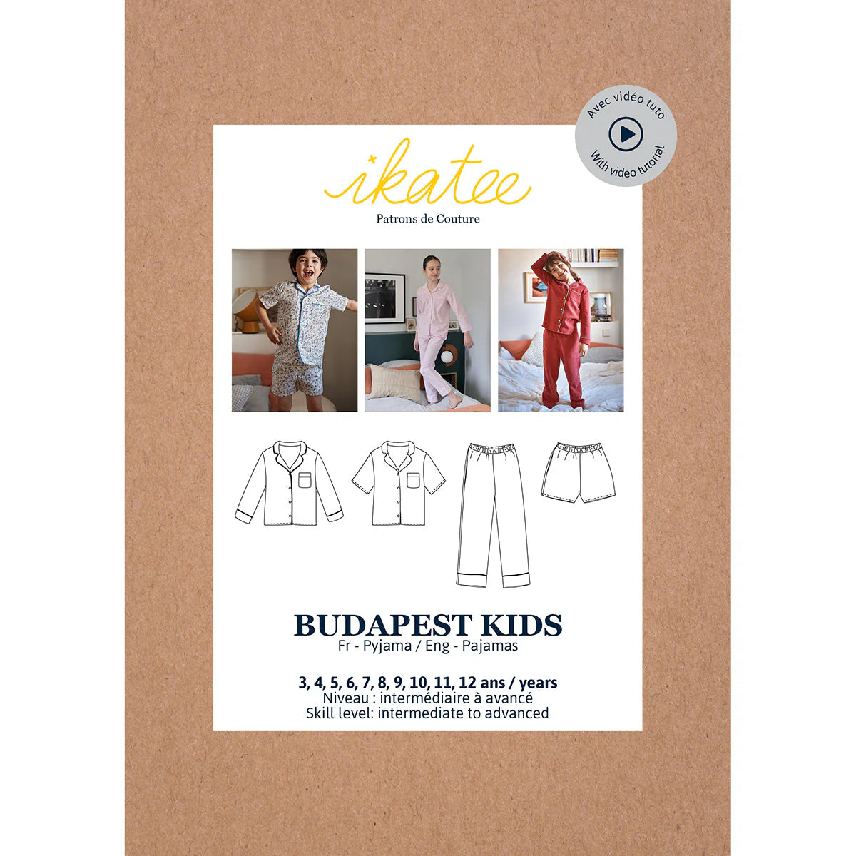 Budapest Pajama Pattern for Kids Ages 3-12 Years | Comfortable Sleepwear for Boys & Girls | Perfect for Bedtime, Lounging & Sleepovers