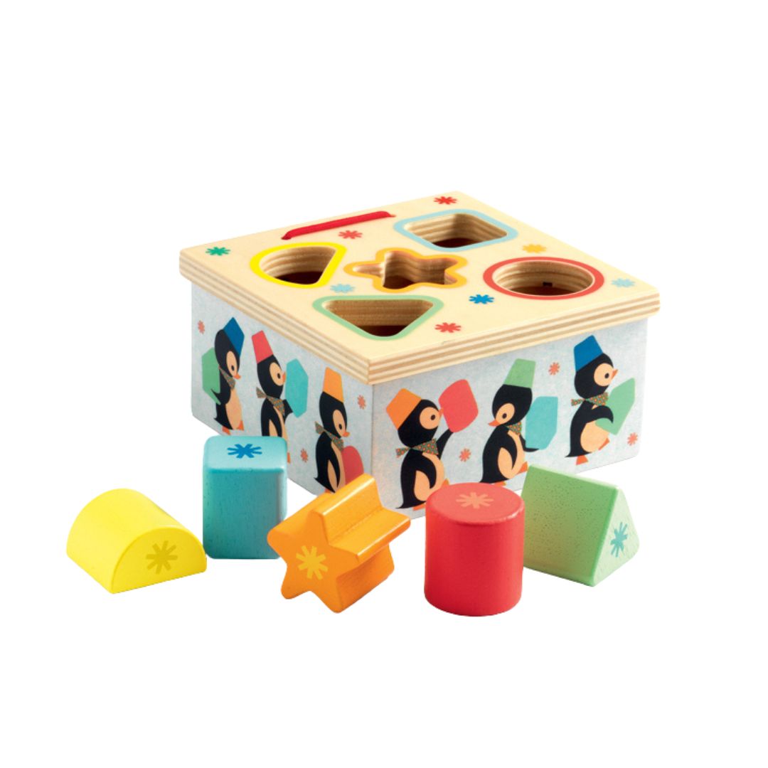 Geo Junzo Wooden Shape Sorting Box - Educational Toddler Toy for Learning Shapes & Colors | Perfect for Preschool, Daycare & Home Playtime