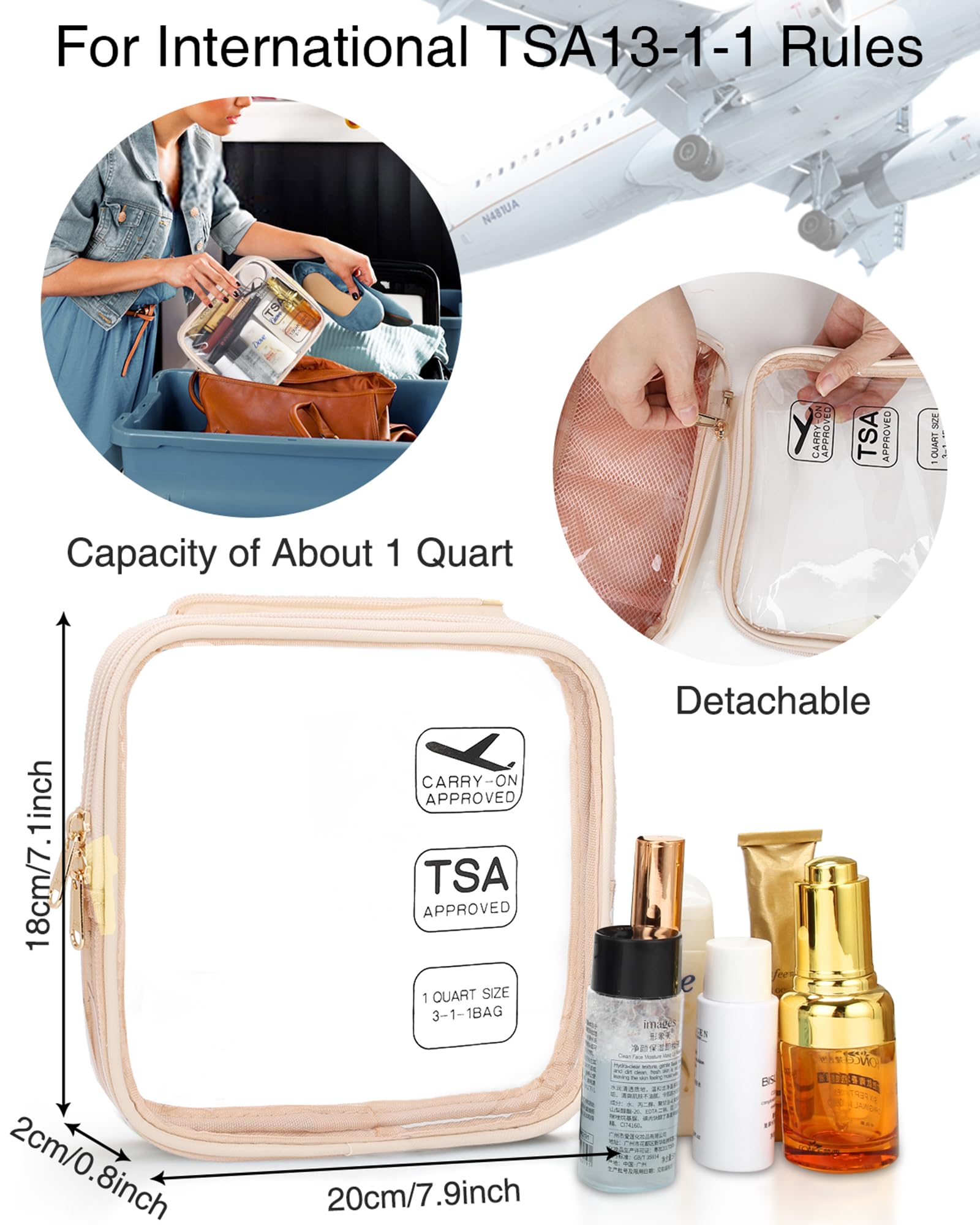TSA Approved Clear Toiletry Bag - Waterproof Travel Cosmetic Organizer for Women & Men | Perfect for Air Travel & Bathroom Storage