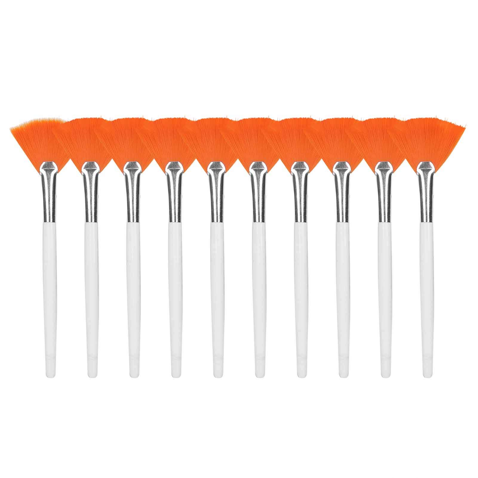 10pcs Soft Facial Mask Brushes - Professional Cosmetic Makeup Applicator Fan Brushes for Skincare & Spa Treatments at Home