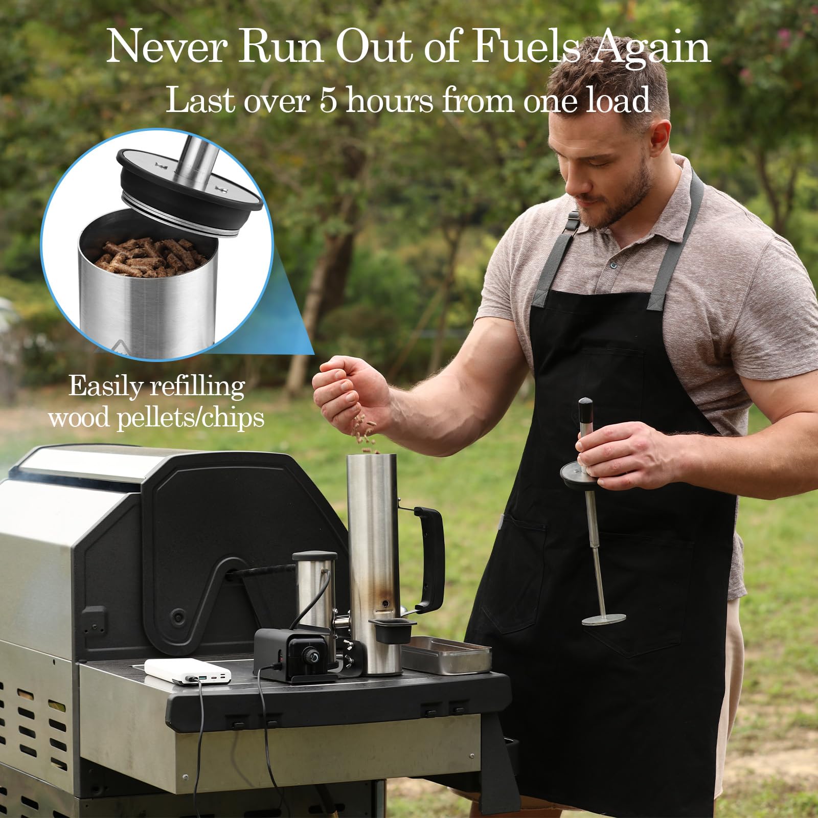 Upgraded Smoke Tube for Cold Smoking - Stainless Steel Smoke Generator with Wood Chips, Compatible with Gas Grill & Blackstone Griddle - Perfect for Camping, Backyard BBQ & Cold Smoking Cheese, Meat, Fish & More