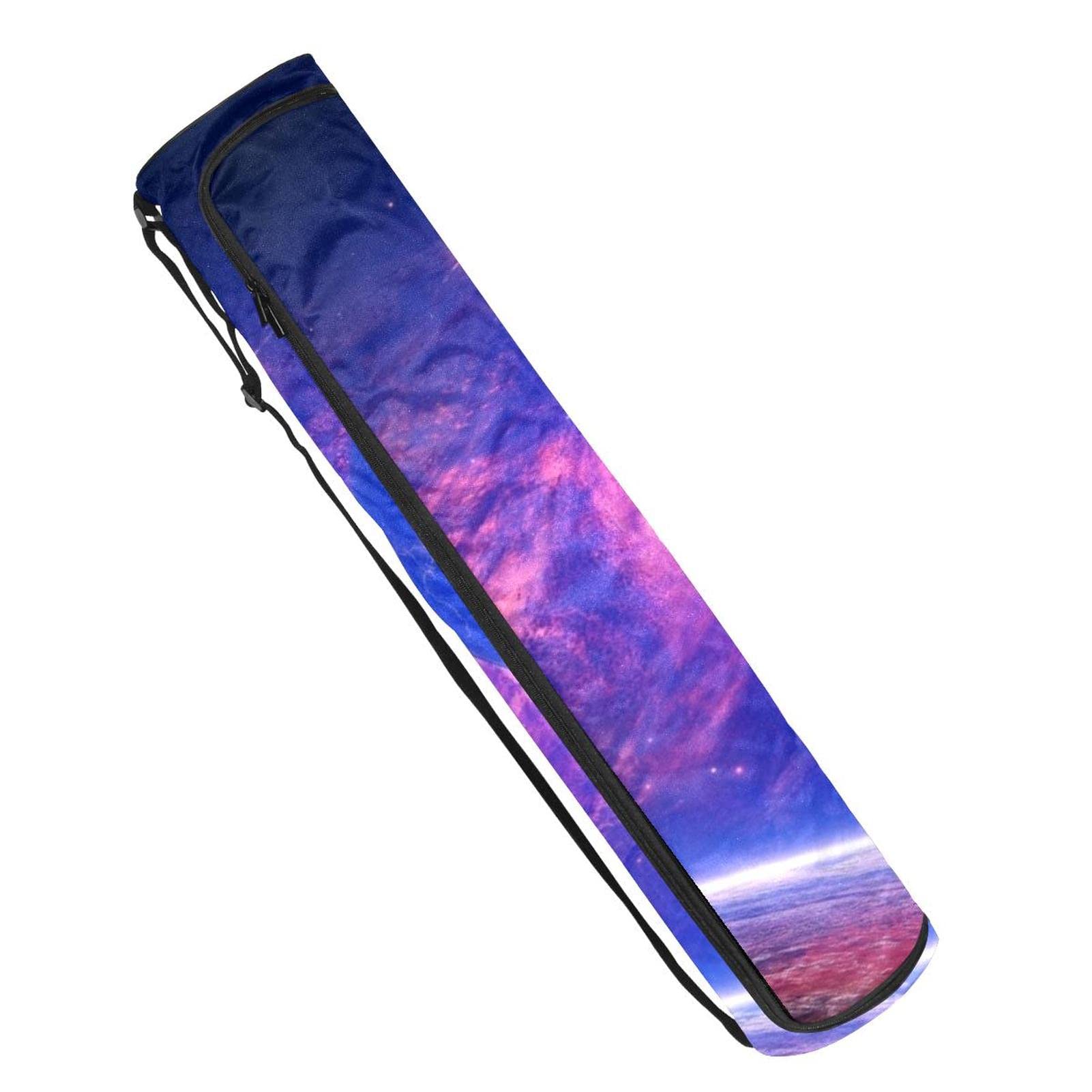 Purple Galaxy Yoga Mat Bag with Adjustable Strap - Full-Zip Exercise Mat Carrier for Women & Men - Perfect for Gym, Yoga Class & Travel