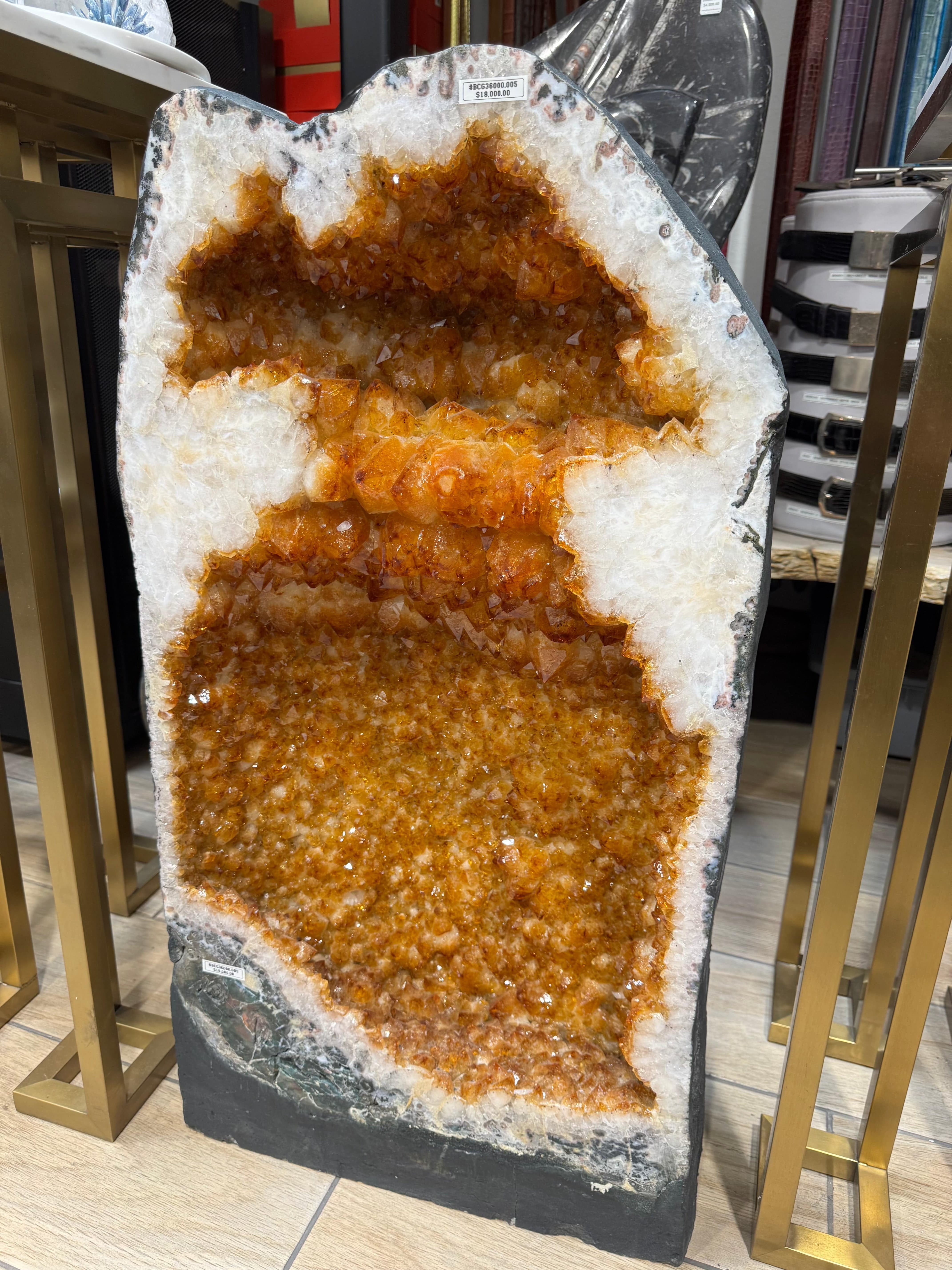 Natural Citrine Geode Cathedral from Brazil - 35 to 233 lbs - Perfect for Home Decor, Meditation Spaces & Crystal Healing Collections