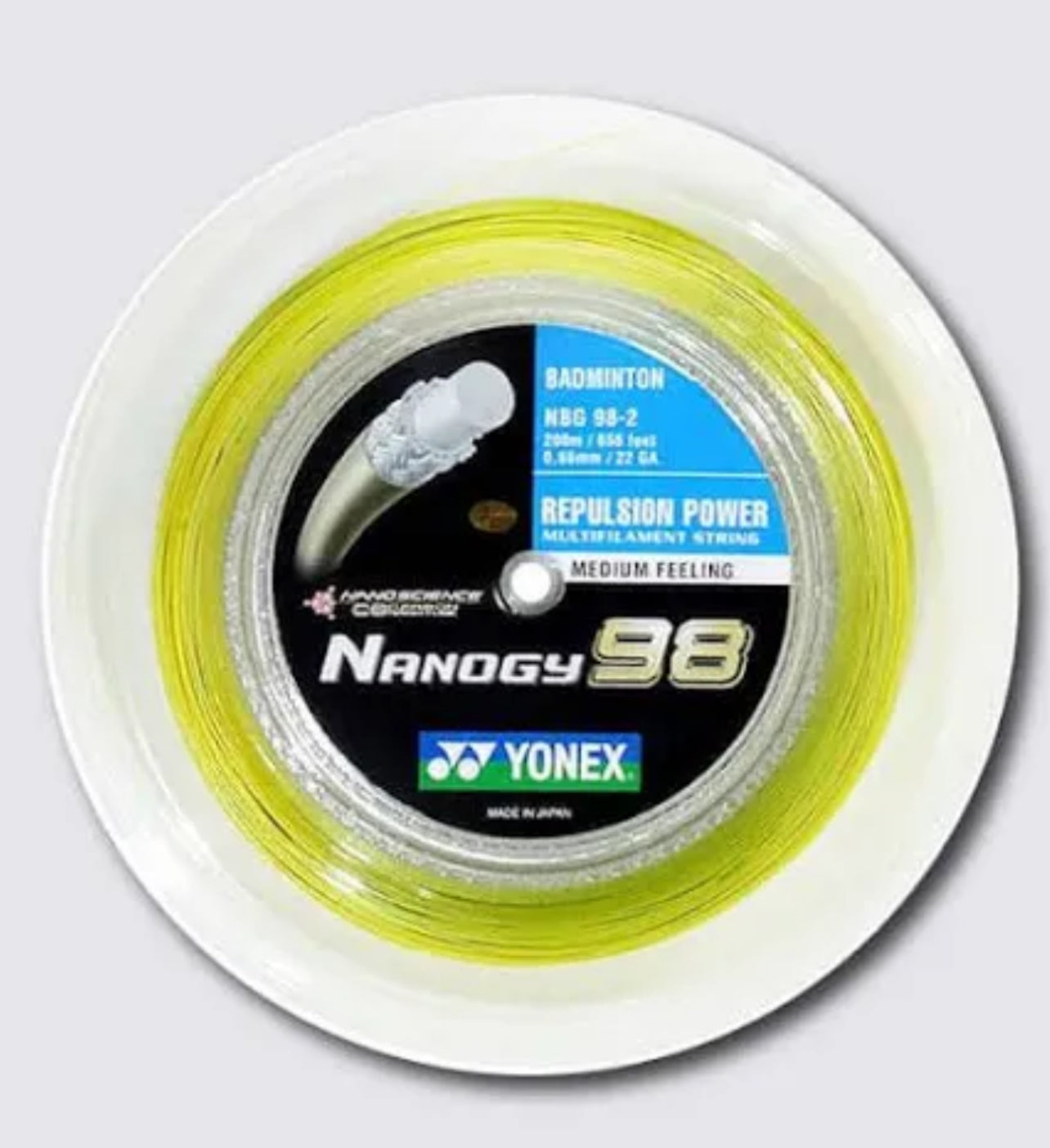Yonex Nanogy 98 Badminton String Reel - High Performance Badminton String for Professional Players | Perfect for Tournament Play & Training Sessions