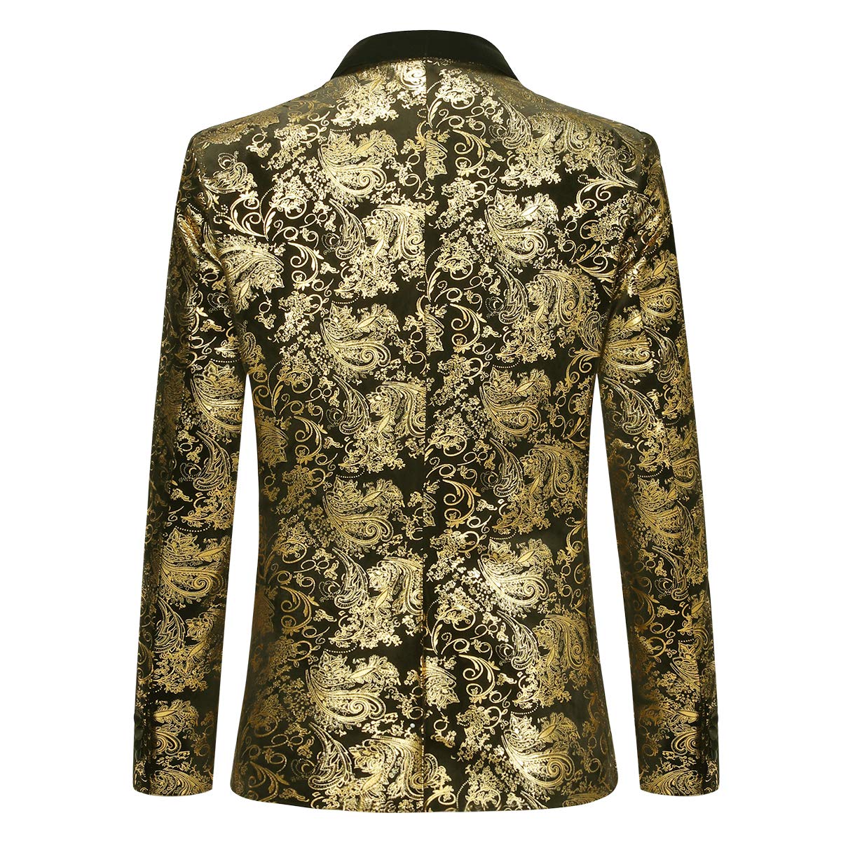 YFFUSHI Men's 3-Piece Slim Fit Suit Set - One Button Shawl Collar Floral Print Jacket, Vest & Pants | Formal Wedding, Business, Party Outfit