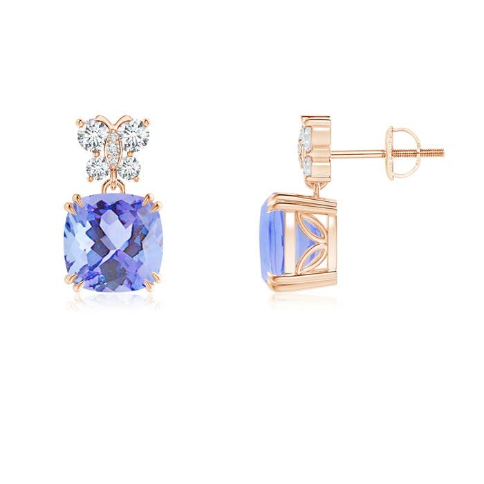 ANGARA 14K Solid Gold Natural Tanzanite Drop Earrings for Women | December Birthstone Jewelry Gift for Her | Birthday, Wedding & Anniversary | Perfect for Evening Parties & Special Occasions