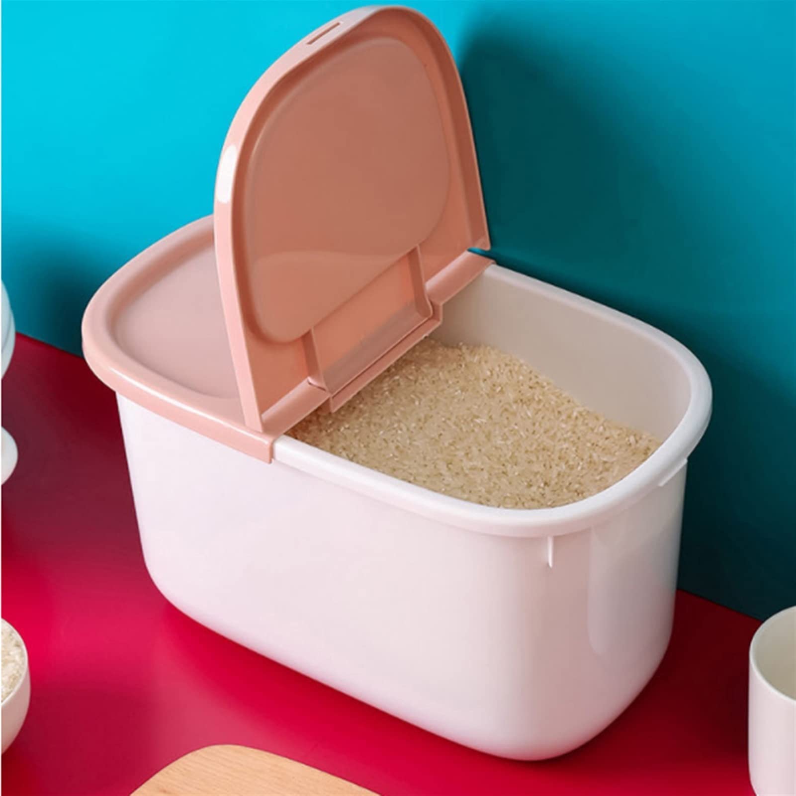 Airtight Rice Storage Container - 5L/10L Sealed Food Container for Flour, Grains & Dry Goods - BPA-Free Plastic Kitchen Storage Bin with Locking Lid (Gray) - Perfect for Pantry, Kitchen & Bulk Food Organization