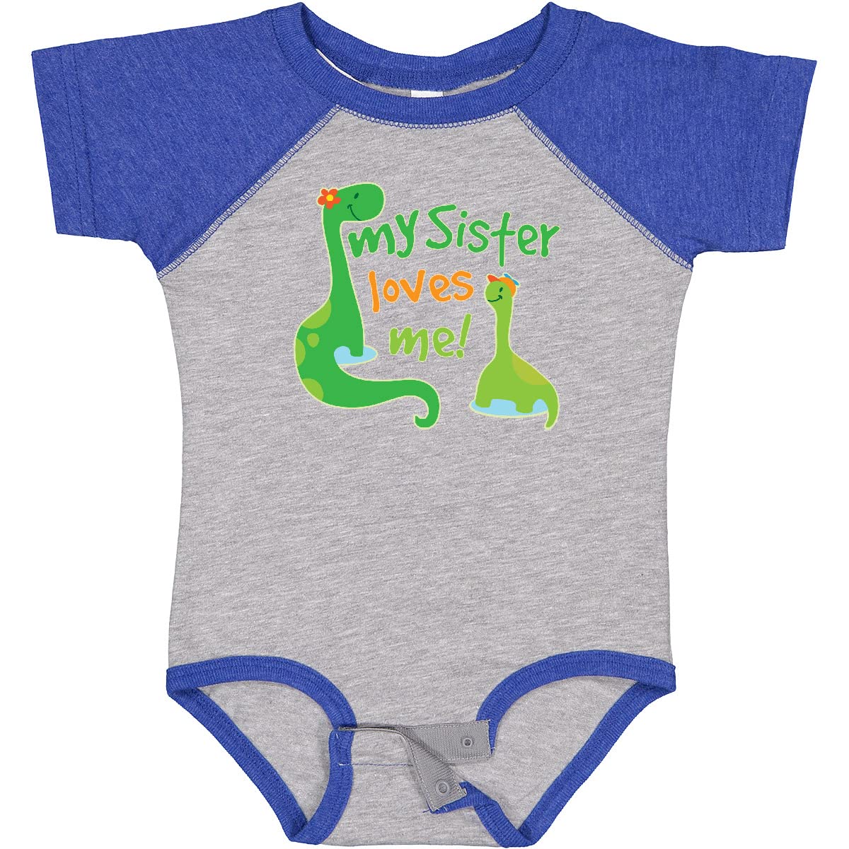 Inktastic My Sister Loves Me Baby Boy Bodysuit - Soft Cotton Onesie for Newborns & Infants - Perfect Gift for Siblings & Baby Showers