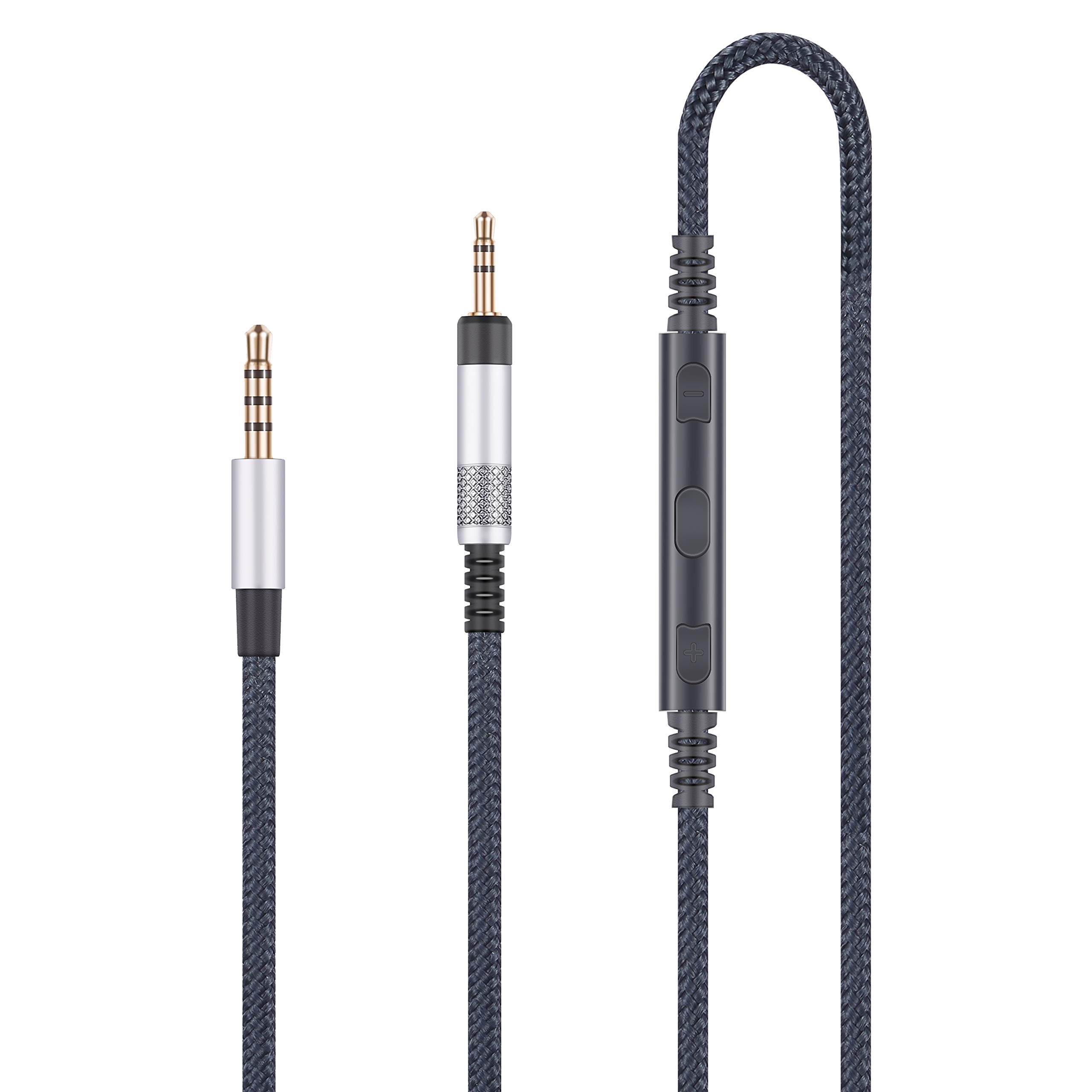 Bose 700 QC25 QC35 QC35II Replacement Audio Cable with In-Line Mic & Volume Control - Compatible with iPhone & Smartphones - Perfect for Travel, Workouts & Commuting
