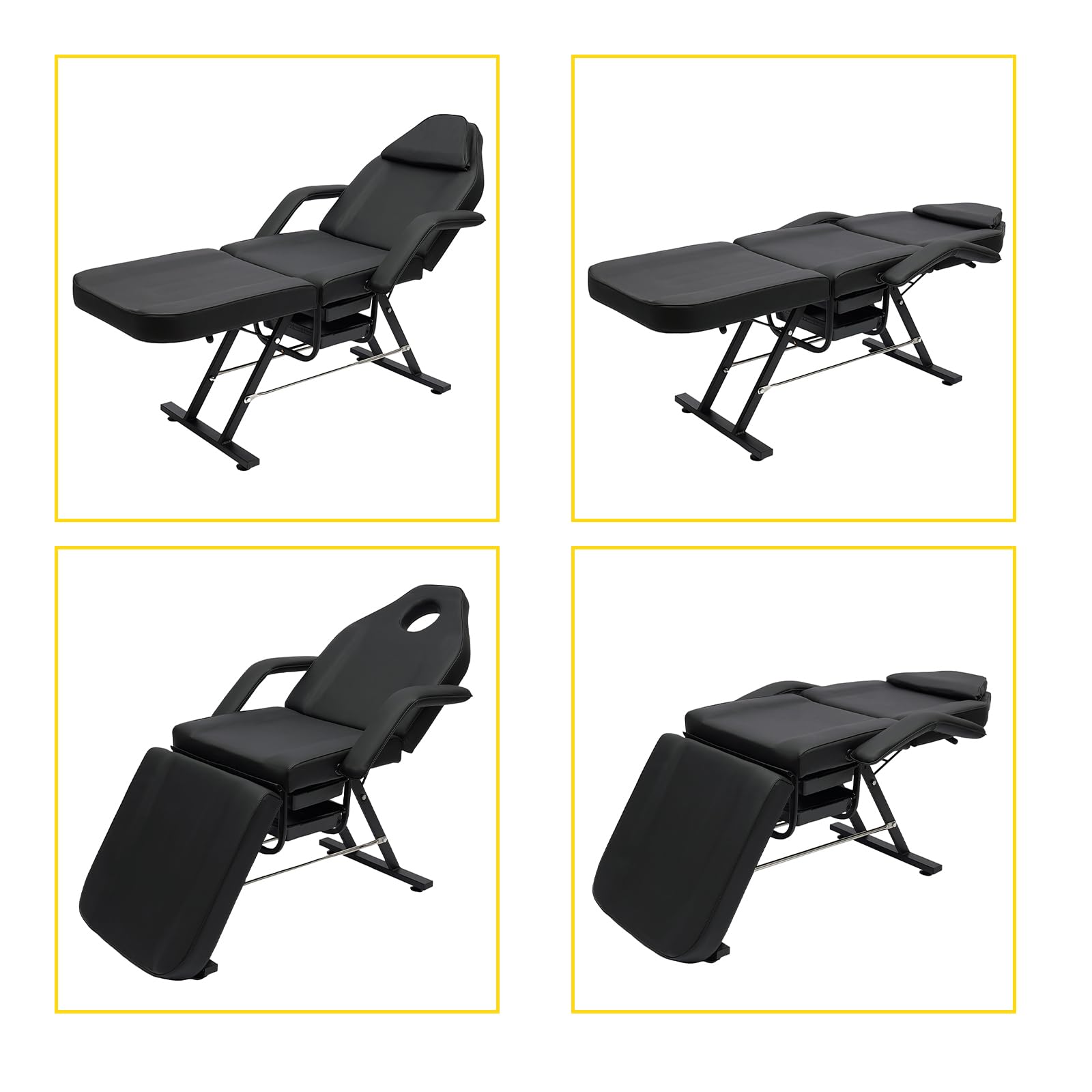 Professional Adjustable Tattoo Chair & Massage Bed for Salon, Spa & Tattoo Studio - 65° Backrest & 70° Foot Tilt - Multi-Purpose Salon Equipment for Barber, Facial & Client Comfort - Perfect for Tattoo Artists, Massage Therapists & Beauty Professionals
