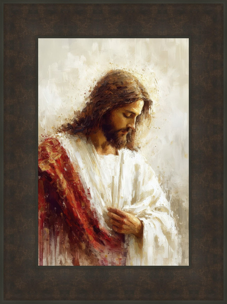 Jesus Christ in Red Robes - Religious Wall Art for Home & Church Decor - Perfect for Prayer Rooms, Sunday Schools & Christian Gifts