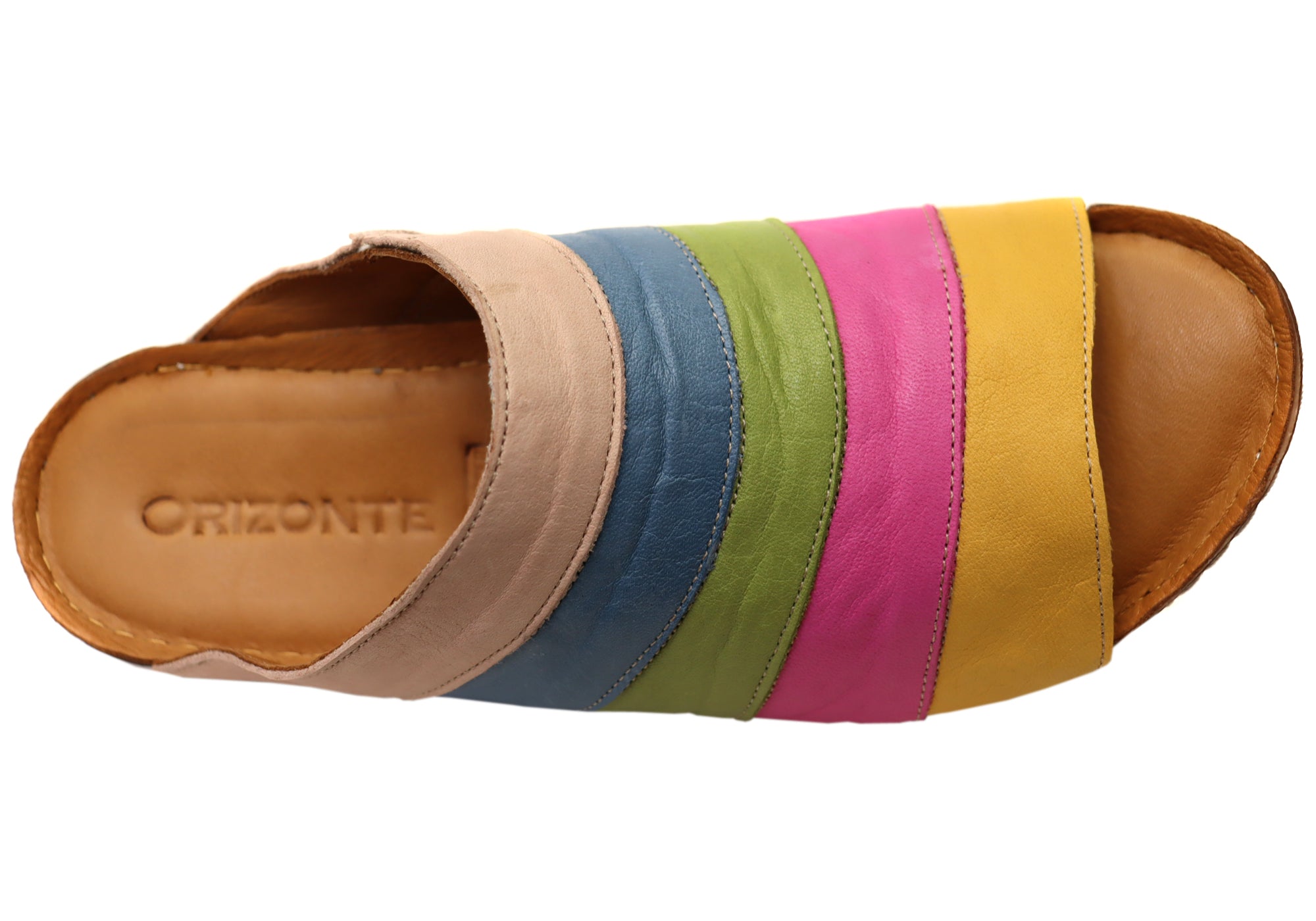 Orizonte Mimi Women's Comfortable Leather Slides Sandals - European Style Casual Shoes for Walking, Travel & Home Wear