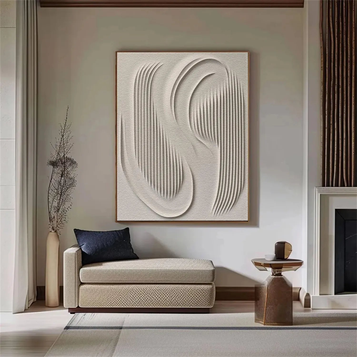 Beige & Brown Abstract Wall Art Canvas Print #BB114 - Modern Home Decor for Living Room, Bedroom & Office