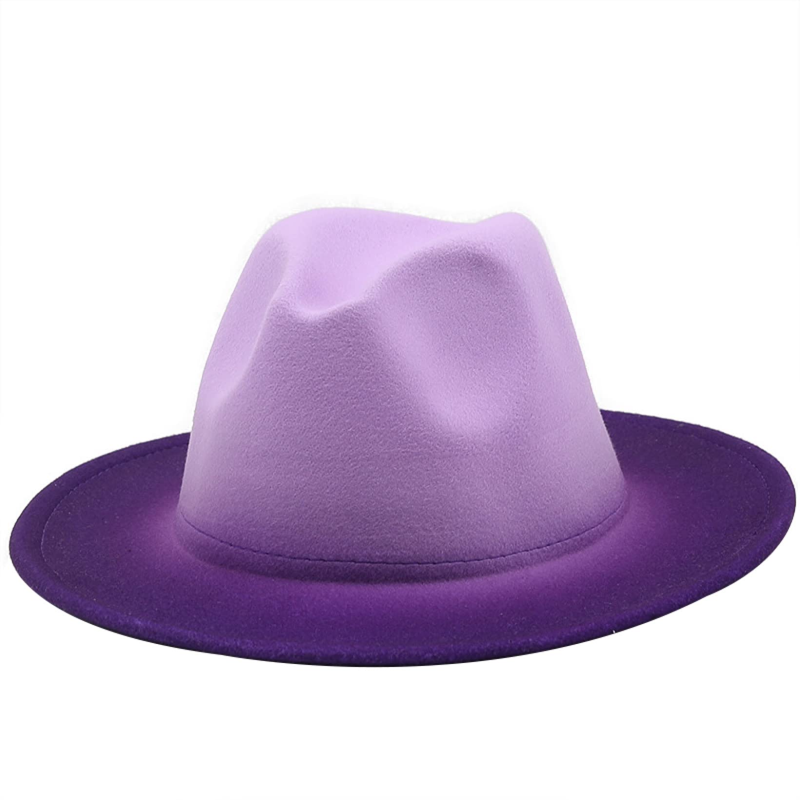 Vintage Fedora Hat for Women & Men - Retro Gradient Color Wool Felt Wide Brim Jazz Cap - Perfect for Spring Fashion, Outdoor Events & Jazz Performances